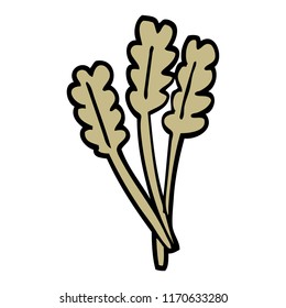 caricatura de trigo seco con estilo de doodle dibujado a mano