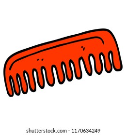 hand drawn doodle style cartoon hair comb