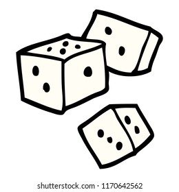hand drawn doodle style cartoon dice