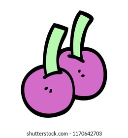 hand drawn doodle style cartoon cherries