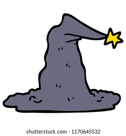 hand drawn doodle style cartoon wizard hat
