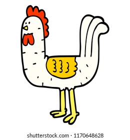 hand drawn doodle style cartoon cockerel