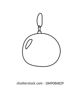 Hand drawn doodle style christmas tree toy in vector. Isolated illustration on white background. For graphic and web design