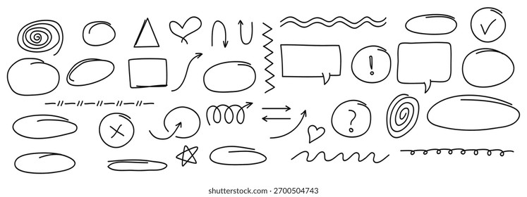 handgezeichnete Doodle-Stil Sammlung handgezeichnete Striche Linie