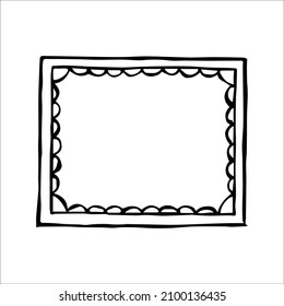 Hand drawn doodle style rectangular frame