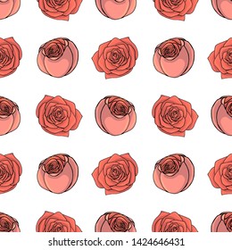 Hand drawn doodle style seamless pattern. white background. stock vector illustration