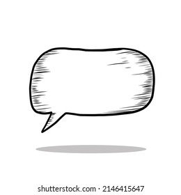 Handgezeichnete Sprachblase im Doodle-Stil. Leere Vorlage. Speech Blase Doodle Symbol einzeln auf weißem Hintergrund. Vektorspezifische Symbole. Denken Sie an einen Idea Speak Plan Traum.