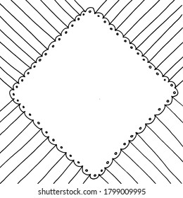 Marco cuadrado de estilo doodle dibujado a mano.