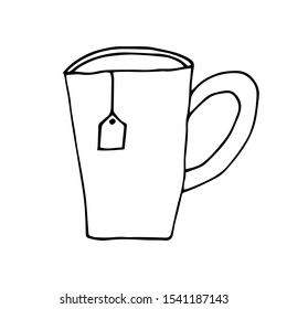 
hand drawn doodle style tea cup vector graphic. Hand drawn vector illustration for greeting cards, posters and seasonal design.

