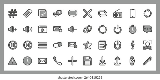 Hand Drawn Doodle Style User Interface Icons for Web and Mobile Applications