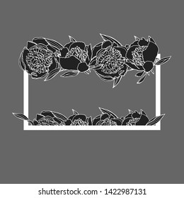 Hand drawn doodle style wreath. floral design element. isolated on gray background. stock vector illustration