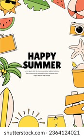 Fondo de verano del Doodle dibujado a mano