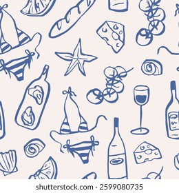 Hand drawn doodle summer vacation background