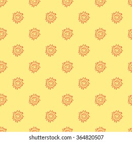 Hand drawn doodle Sun Seamless pattern