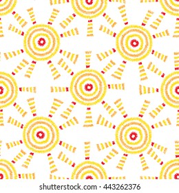 Hand drawn doodle Sun Seamless pattern