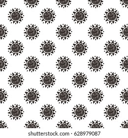 Hand drawn doodle Sun Seamless pattern