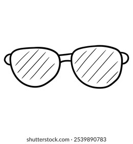 Hand drawn doodle sunglasses isolated on white background. Vector illustration.