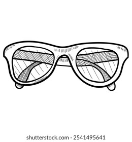 Hand drawn doodle sunglasses isolated on white background. Vector illustration.