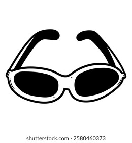 Hand drawn doodle sunglasses isolated on white background. Vector illustration.