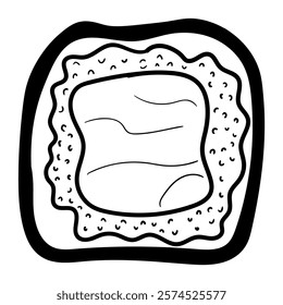 Hand drawn doodle sushi isolated on white background. Vector illustration.