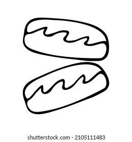 Hand drawn doodle of sweet cake or donut