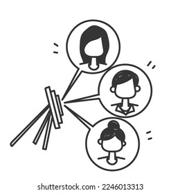 hand drawn doodle Target customer concept arrow illustration vector