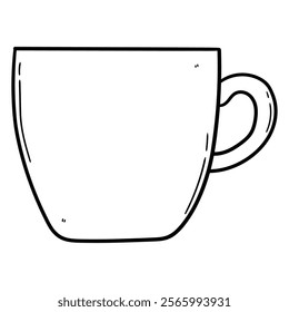 Hand drawn doodle tea coffee cup isolated on white background. Vector illustration.