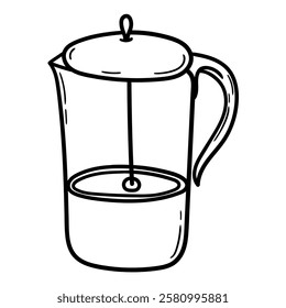 Hand drawn doodle teapot isolated on white background. Vector illustration.