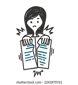 hand drawn doodle tearing contract paper sheet illustration vector - Powered by Shutterstock - Get 15% off with code: PIKWIZARD15