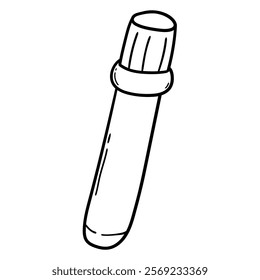 Hand drawn doodle test tube isolated on a white background. Vector illustration.