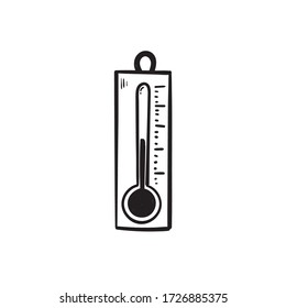 hand drawn doodle thermometer icon illustration vector