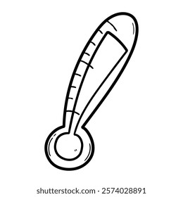 Hand drawn doodle thermometer isolated on white background. Vector illustration.