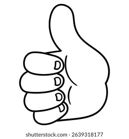 Hand drawn doodle thumb up gesture isolated on white background. Vector illustration.