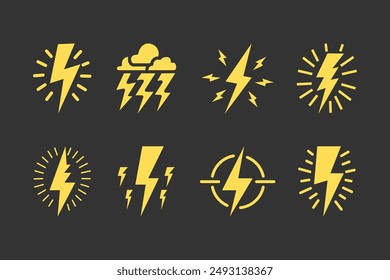 dibujado a mano doodle trueno cerrojo ilustración Vector aislado fondo