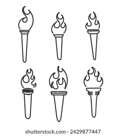 hand drawn doodle torch icon illustration vector