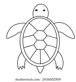 Hand drawn doodle tortoise icon. Outline family clipart. Hand drawn vector art.