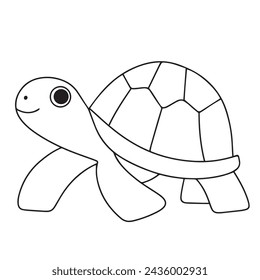 Icono de tortuga dibujado a mano. Contorno del clipart de familia. Dibujado a mano arte vector.