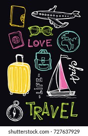 Hand drawn doodle travel illustration