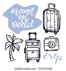 Hand drawn doodle travel illustration