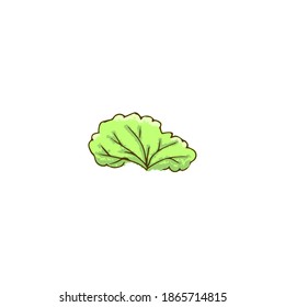Hand drawn doodle tree, bush. Spring, light green, young, fresh.