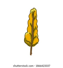Árbol de doodles dibujado a mano. Caída, otoño, amarillo, naranja follaje.