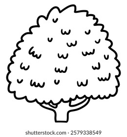 Hand drawn doodle tree isolated on a white background. Vector illustration.