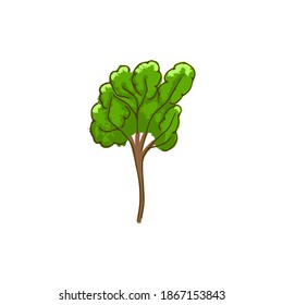 Árbol de doodles dibujado a mano. Verano, follaje verde brillante.