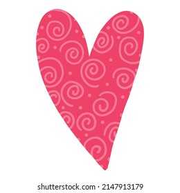 Hand drawn doodle tribal heart. Design element for Valentines day or wedding date on white background.