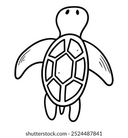 Hand drawn doodle turtle isolated on white background. Vector illustration.