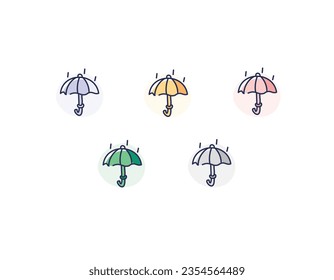 Hand drawn Doodle Umbrella Icon.