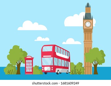 Hand drawn doodle United Kingdom. Set vector