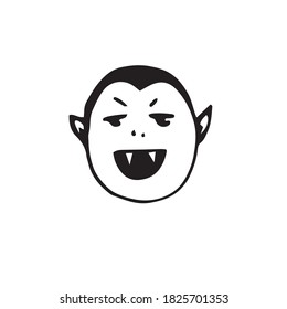 Hand drawn doodle vampire. Halloween decoration . Vector illustration