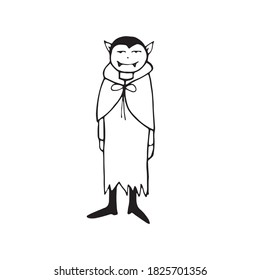 Hand drawn doodle vampire. Halloween decoration . Vector illustration