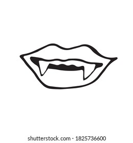 Hand drawn doodle vampire. Halloween decoration . Vector illustration